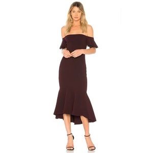 NWT Rachel Zoe Devin Off the Shoulder Dress Size 0 in Cabernet
